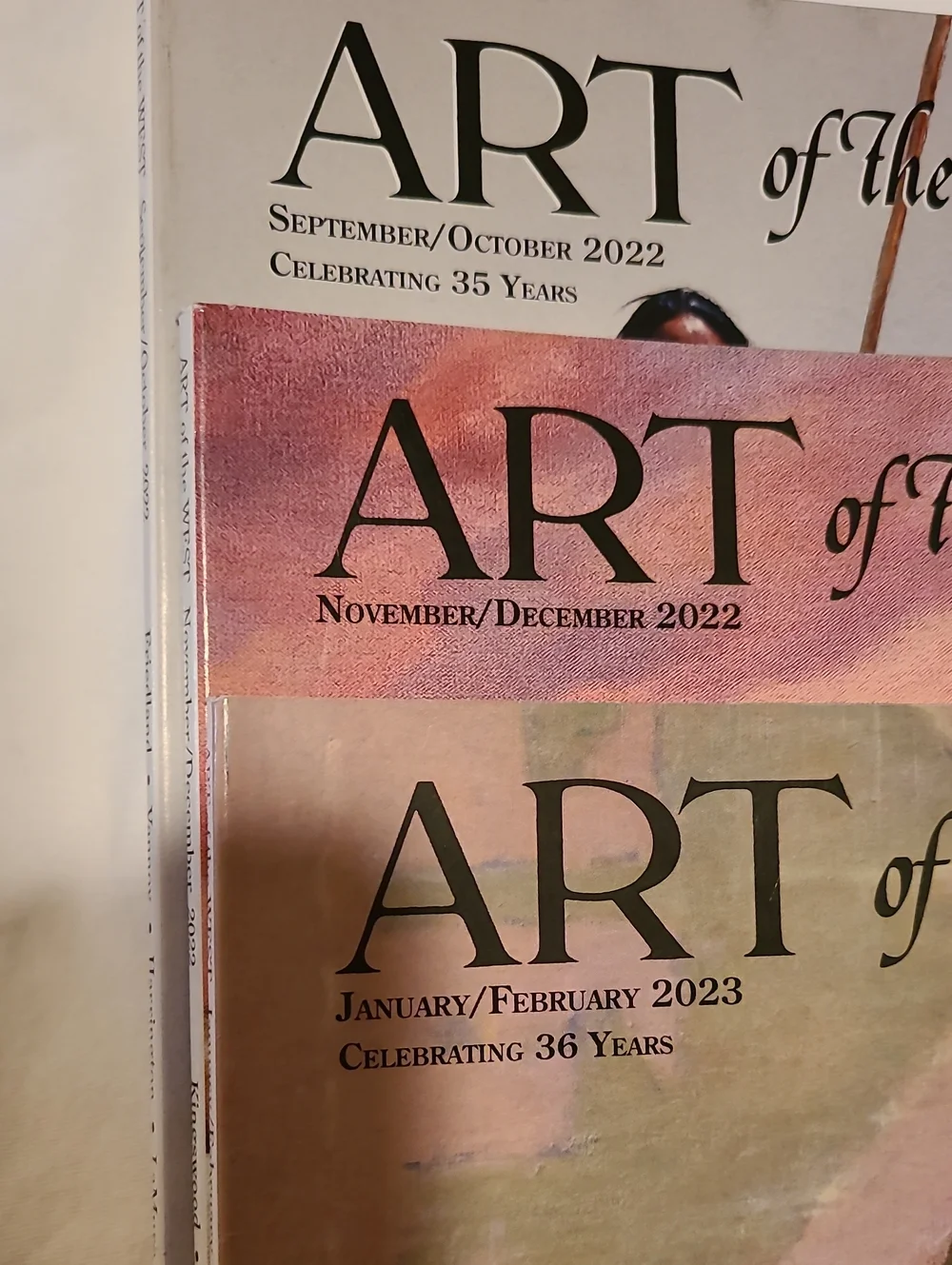 Art Of The West 3 Issues Beautiful Art & Stories Magazine Nov Sept 2022 Jan 2023